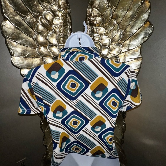 L.I.F.E. Love Is For Eternity 90s Y2K Retro Swirl Print Blouse Top Size M - Picture 6 of 12